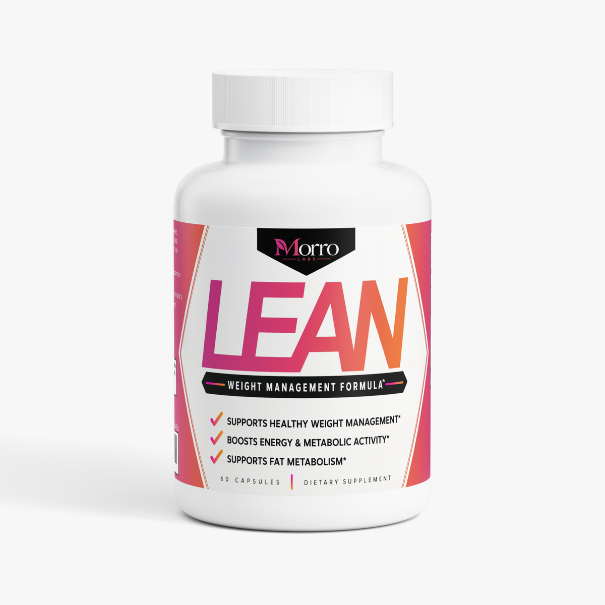 Morro Labs LEAN weight management supplement, 60 capsules, bottle on white background