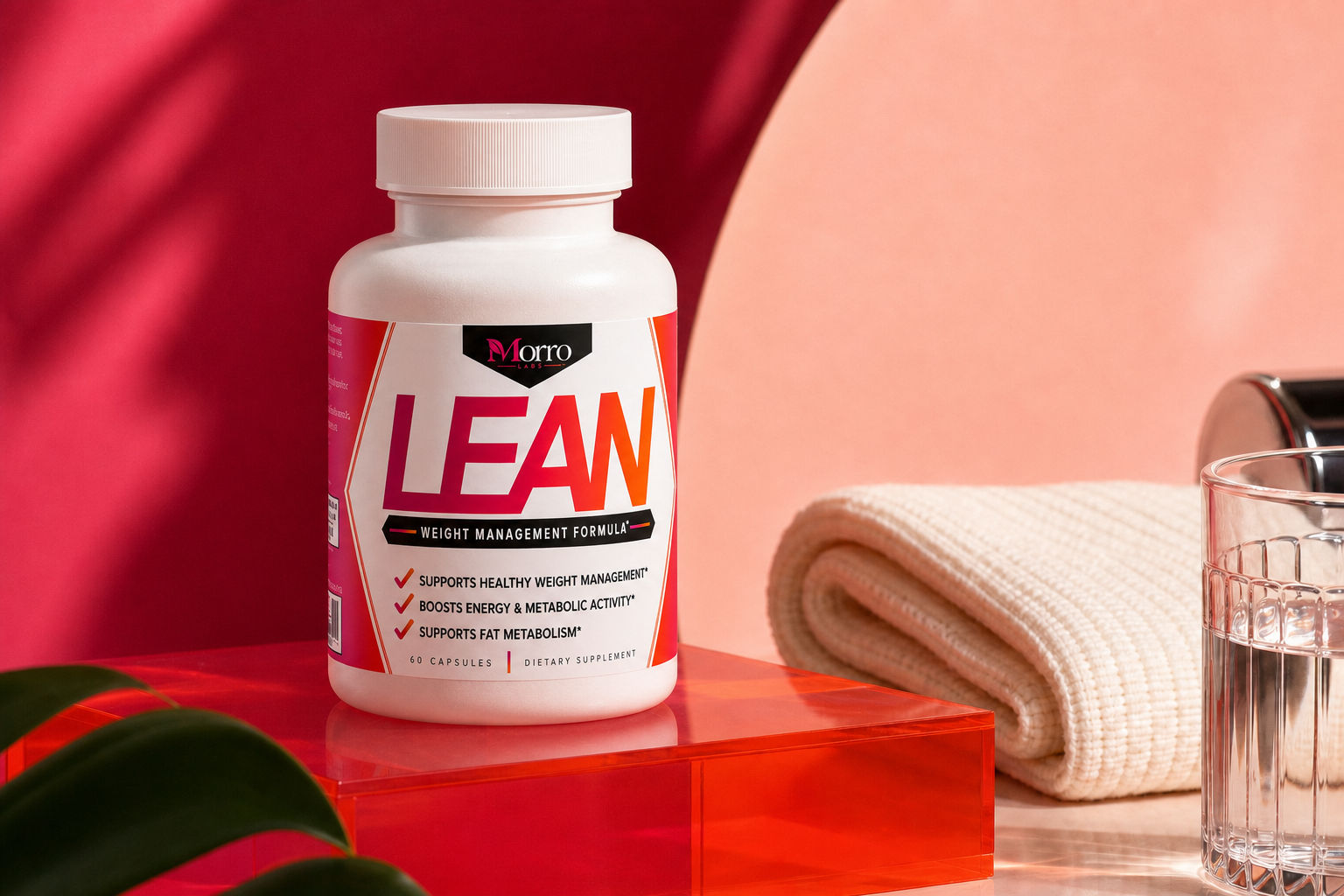 Morro Labs LEAN in a vibrant coral wellness scene